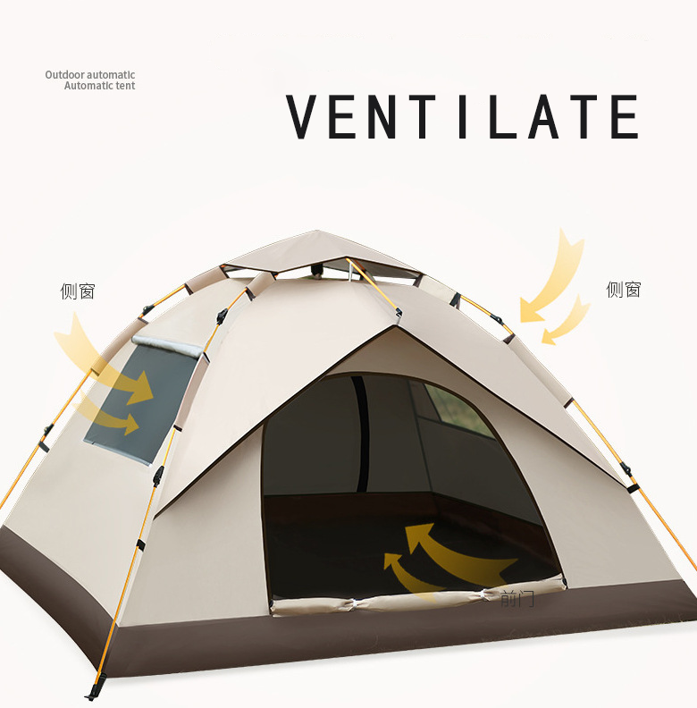 Outdoor portable  tent with automatic rain and sun protection for camping quick opening of multi person camping tent