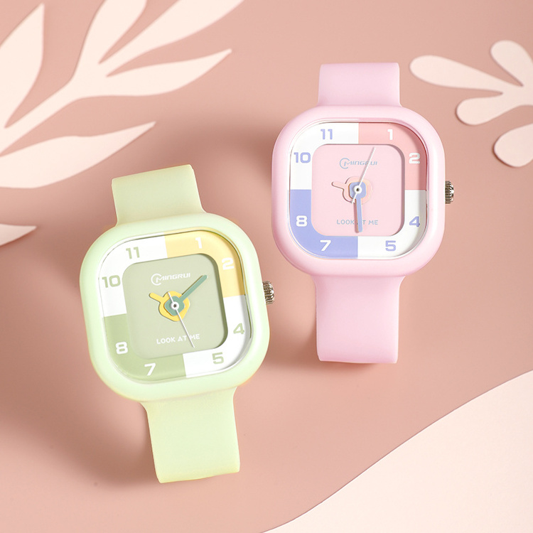 New Arrival Square Sport Quartz Watch Kids Jelly Watch For Boys Girls Kids Children Pointer Digital Watch