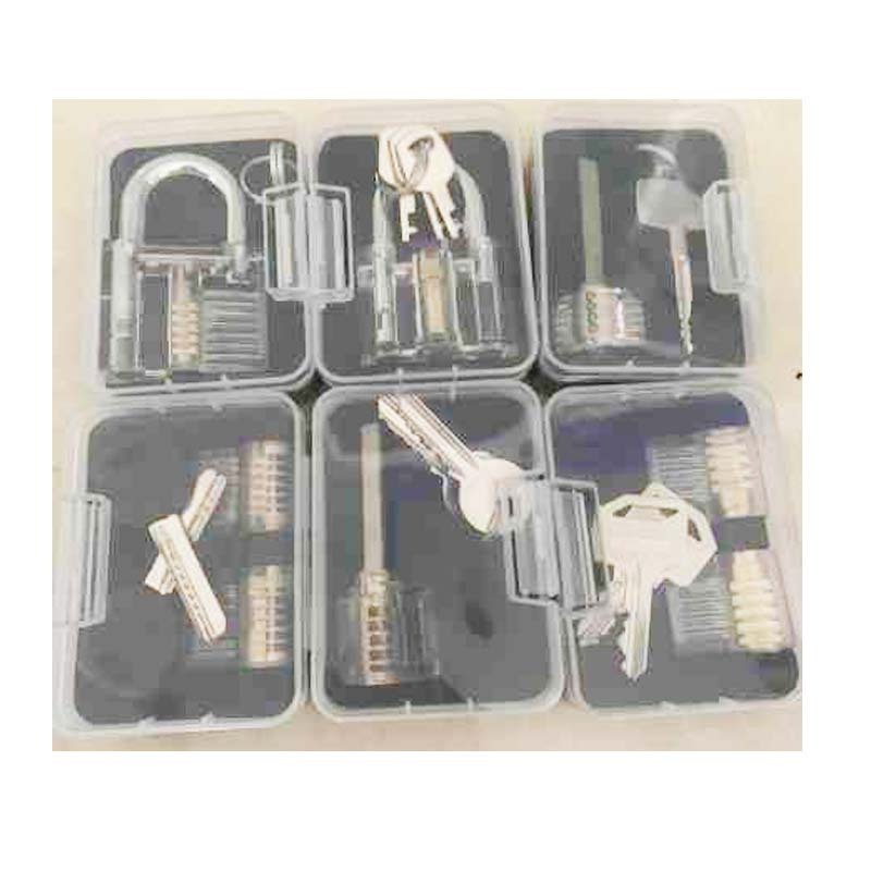 6 PCS  Lock Pick Set Padlock Cross Ab Transparent Practice Set Locksmith Lock Picks