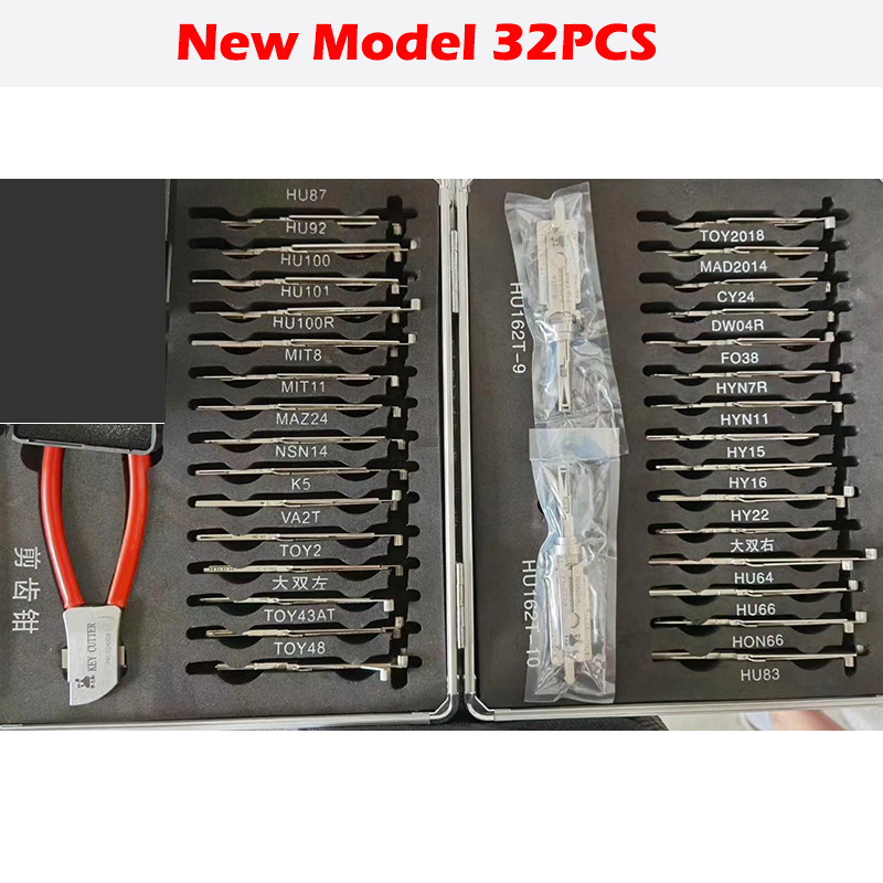 Original LISHI 32 PCS 2 in 1 Lock Pick and Decoder HU64 HU83 HU101 TOY48 K5 VAT2 CY24 TOY43AT AutoLock Pick Set Locksmith Tool