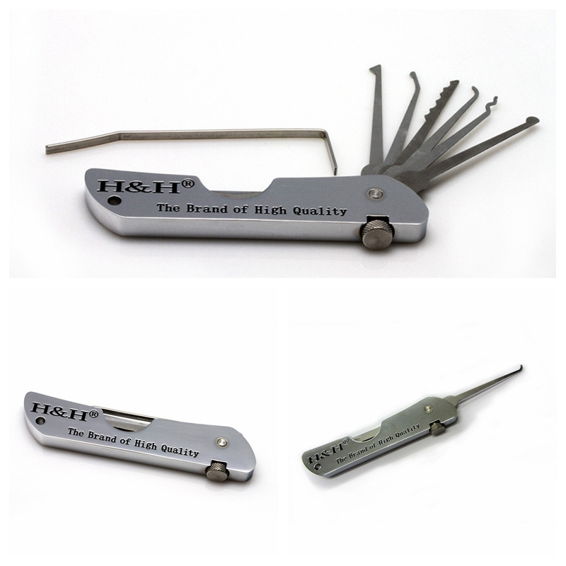 H& H Practice Lock Folding Multi-tool Pick Set Jack Knife Fold  Knife Typ Locksmith Tool Picklock Lock Pick Tools