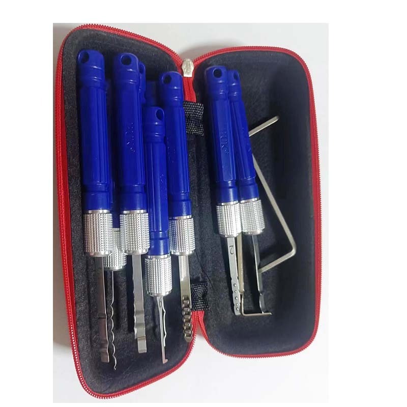 HUK Blue Color 9 PCS Wave Hook Lock Opening Lock Pick Set Locksmith Tools