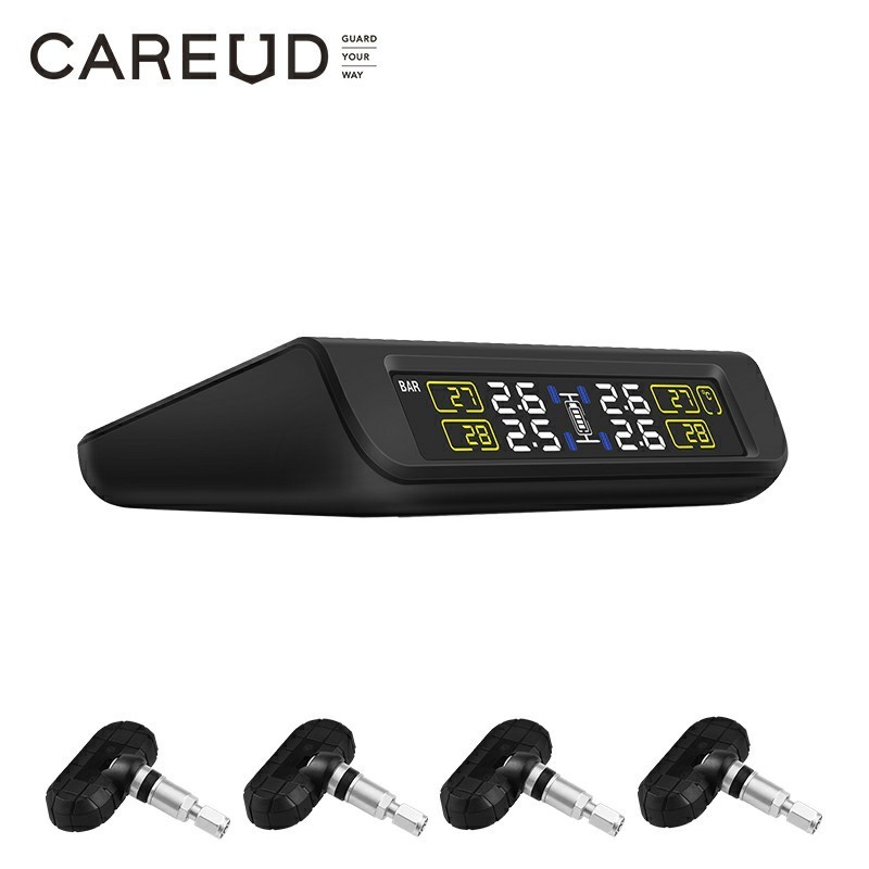 Solar Powered Wireless Sensors Automotive Tire Pressure Monitoring Alarms 4 Internal Sensor TPMS