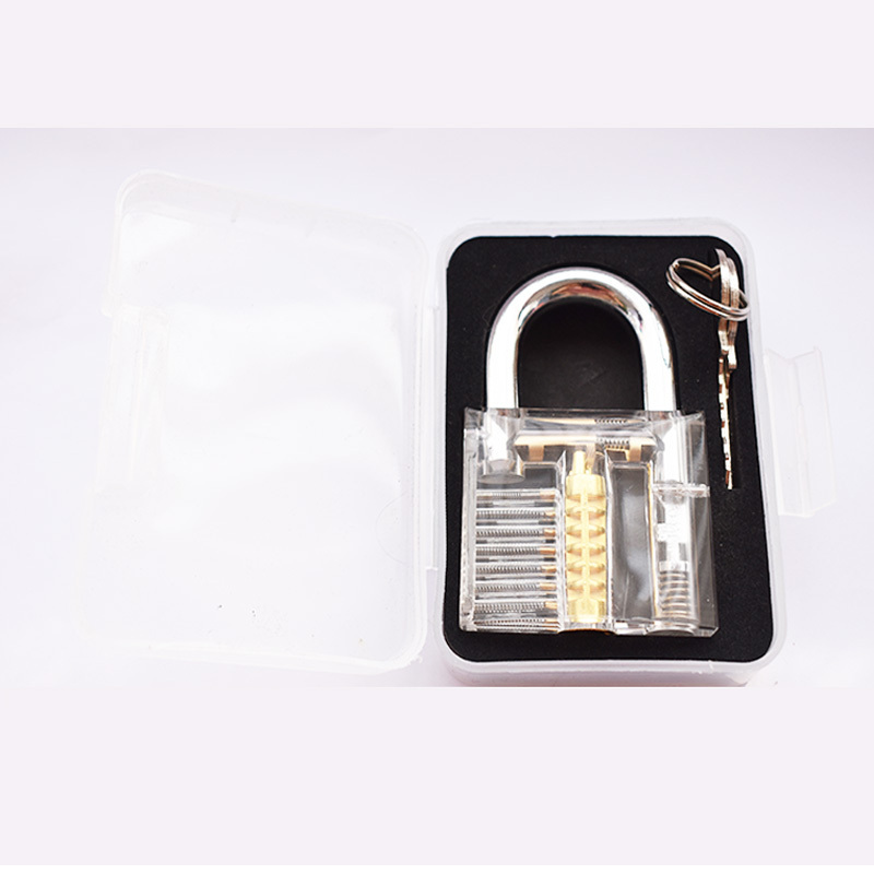 Goso 24Pcs Titanium Transparent Practice Mini Locking Protection Padlock Kit Pic Zip Bag Cylinder Locksmith Box Set Lock Pick