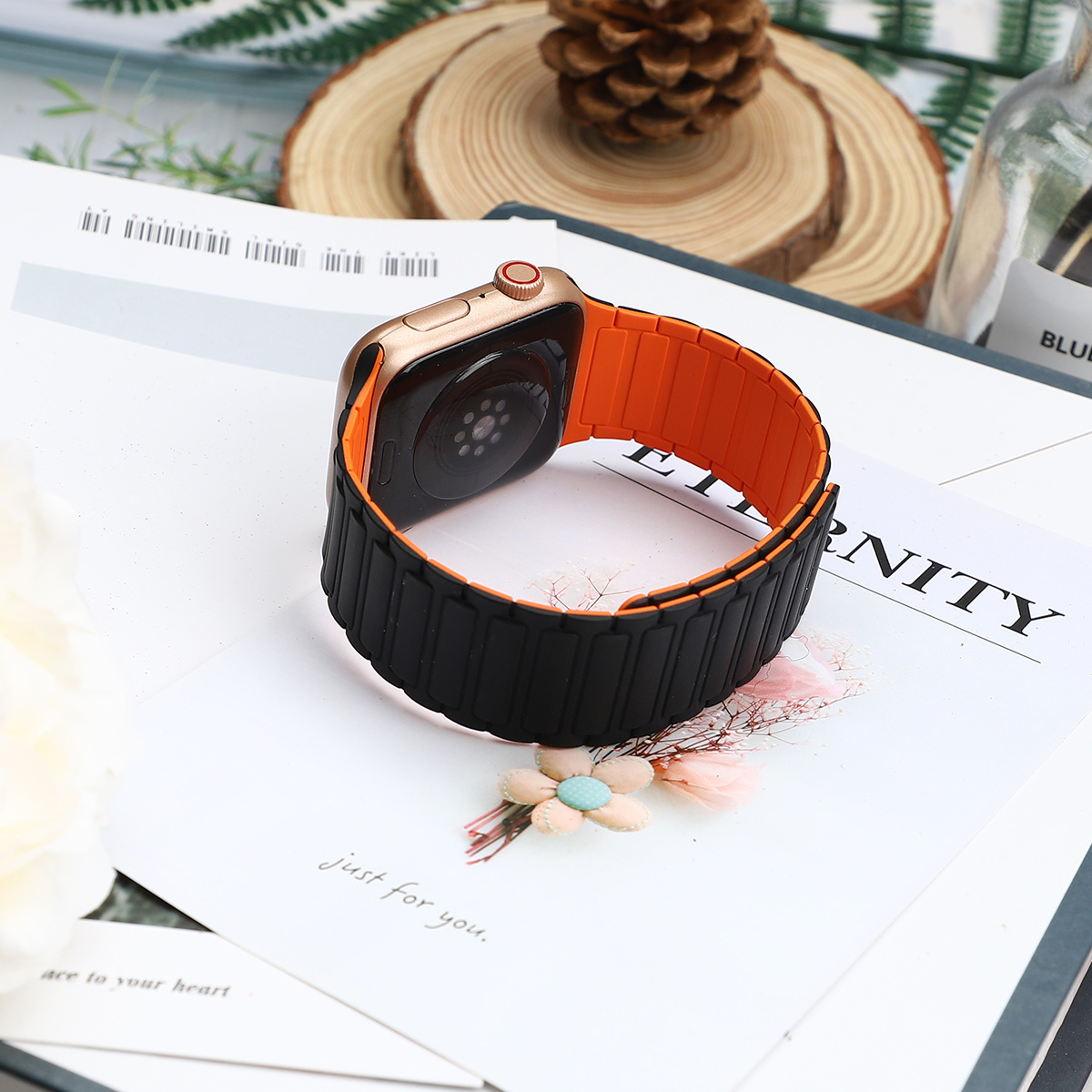 Fashion Silicone Magnetic Watch Strap For A Watch Ultra Series 987654321 Magnetic silicone strap