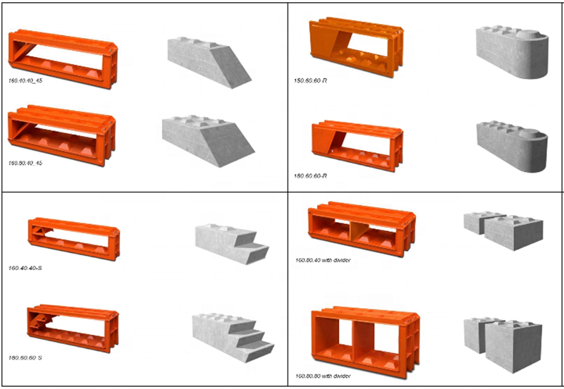 steel Lego type concrete block mold