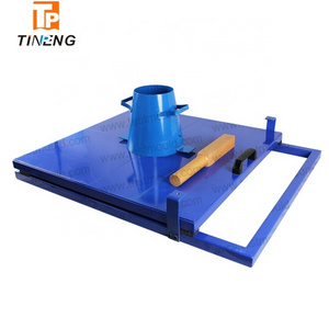 concrete flow table with slump cone base plate tamping rod