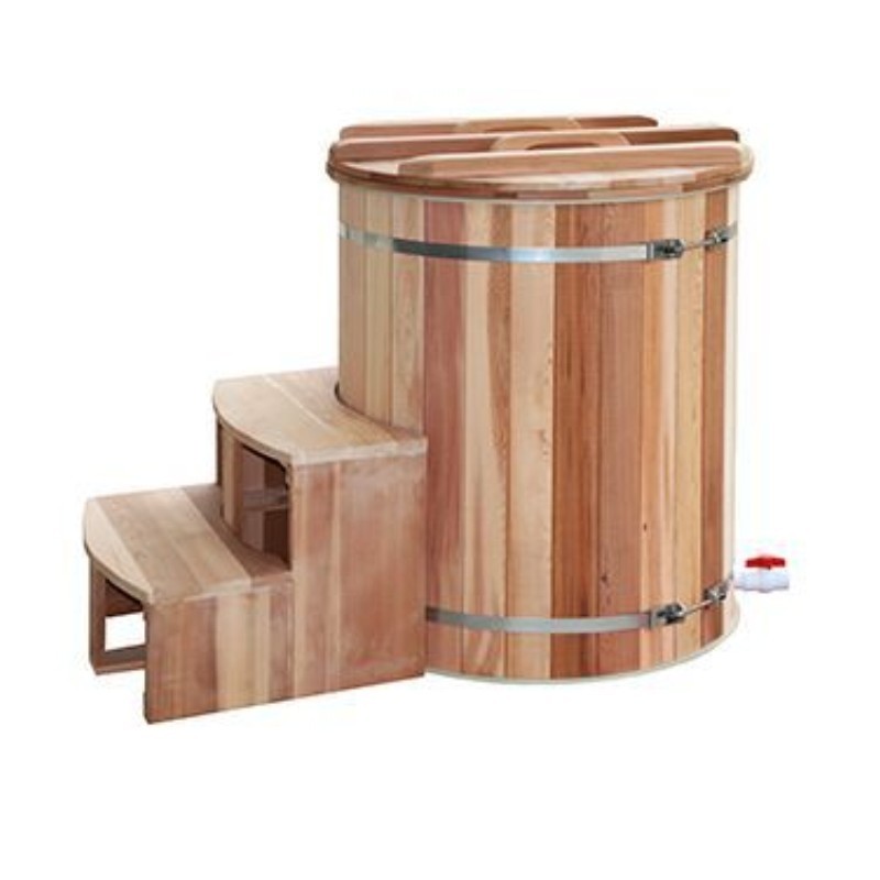 High-Quality Cedar Wooden Outdoor Cold Plunge Tub with Stainless Steel Liner ice bath tub gym ice bathtub spa bathtub ice