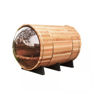 wooden barrel sauna