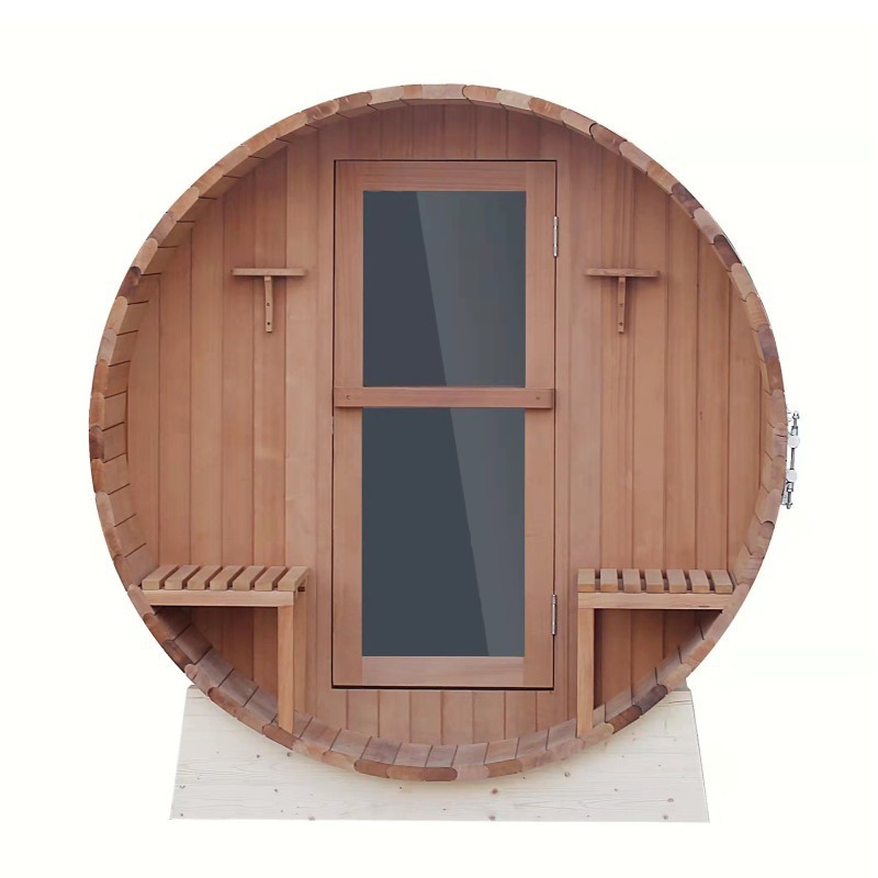 outdoor sauna with wood burning stove cedar panoramic barrel sauna for sale