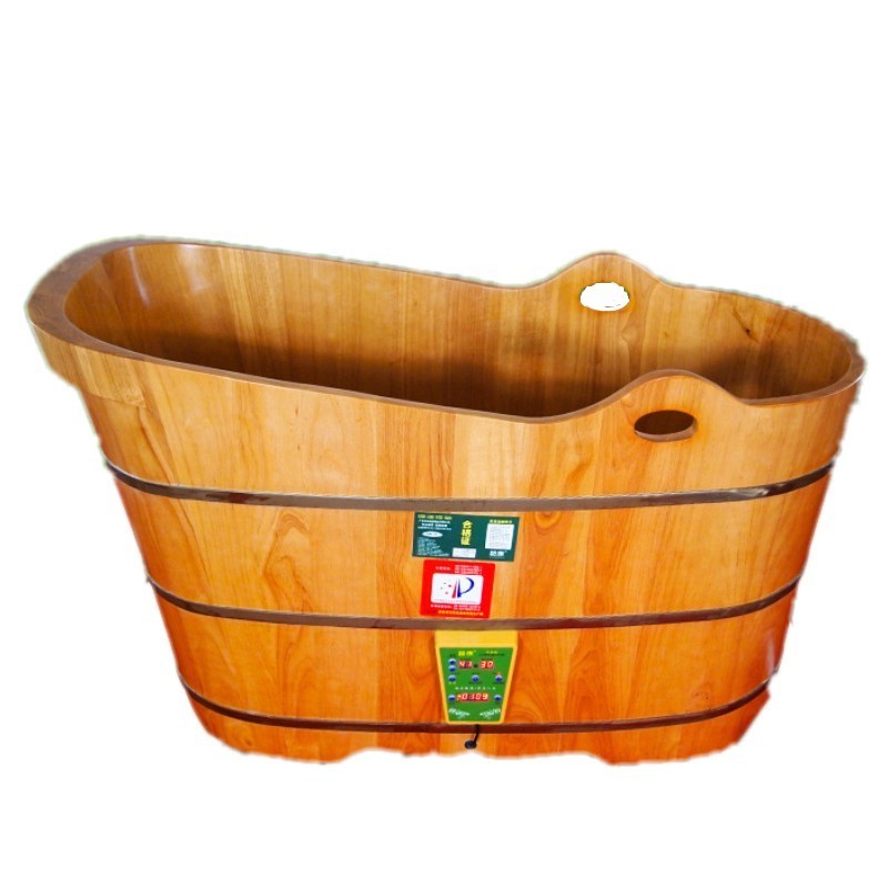 China OEM manufacture with cover  japanese sauna solid wood barrel bathtub cheap for hotel with steam pot