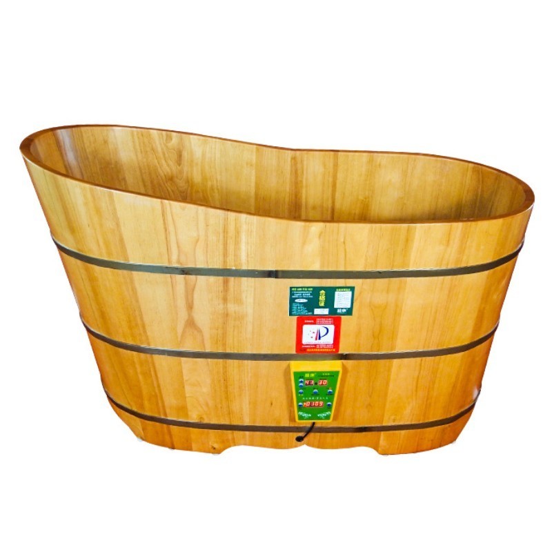 China OEM manufacture with cover  japanese sauna solid wood barrel bathtub cheap for hotel with steam pot