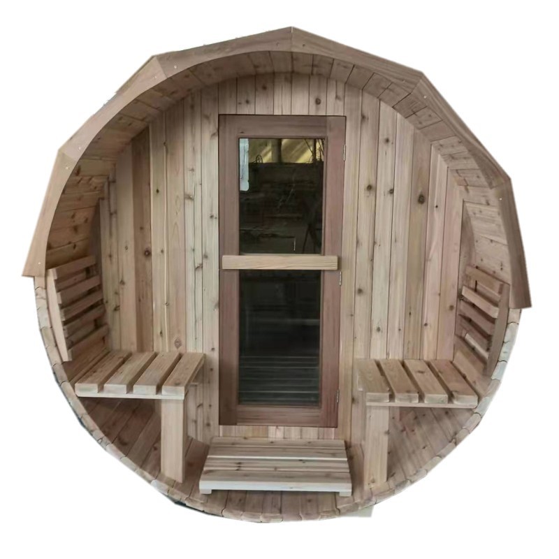 outdoor sauna with wood burning stove cedar panoramic barrel sauna for sale