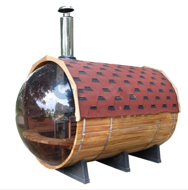 wooden barrel sauna