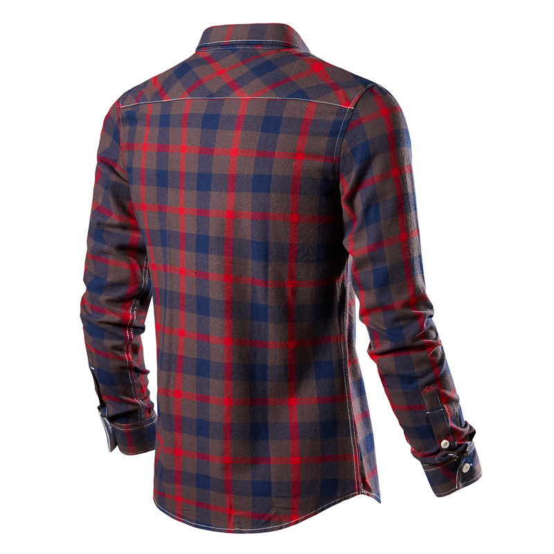 Men's Checked Flannel Long Sleeve Button Down Plaid Shirts For Men Full Sleeve