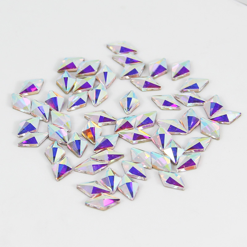 DIY Fabric Glue On Diamond Applique Widely Use Gemstone Decal Rhombus AB Rhinestone