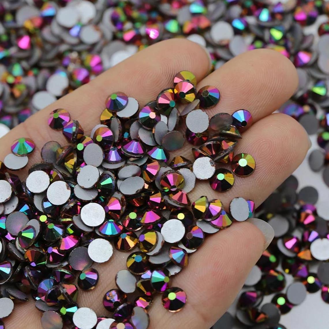 Wholesale SS10 Flat Back Non Hot Fix Glass Nails Art Glue On Rhinestones Stones