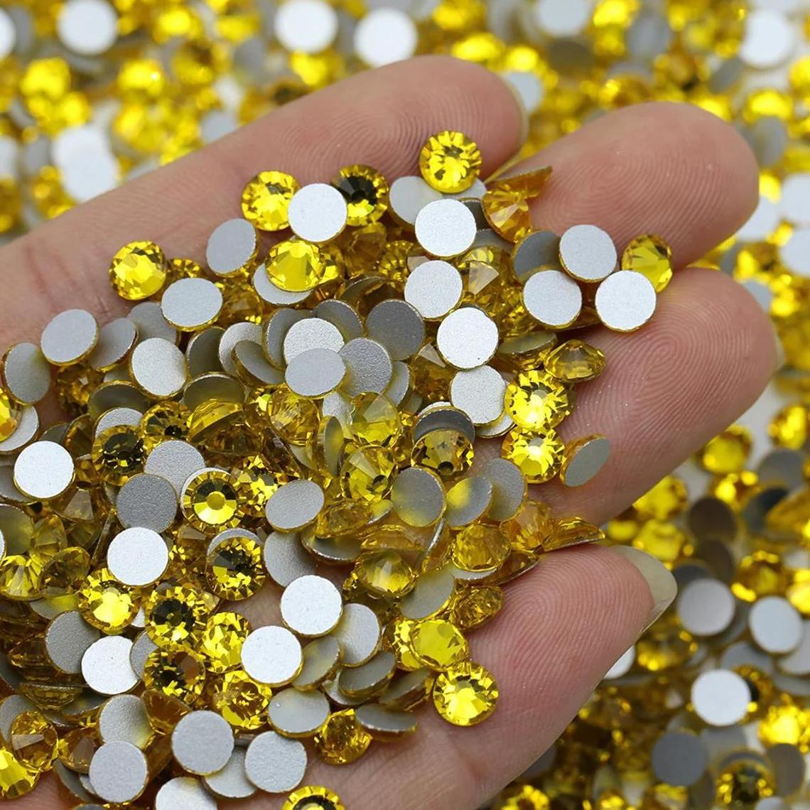 Wholesale SS10 Flat Back Non Hot Fix Glass Nails Art Glue On Rhinestones Stones