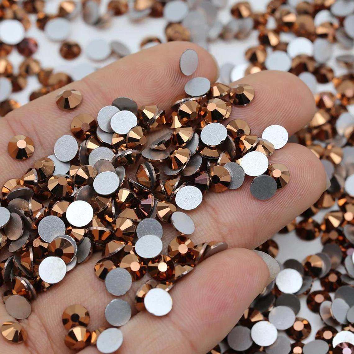 Wholesale SS10 Flat Back Non Hot Fix Glass Nails Art Glue On Rhinestones Stones