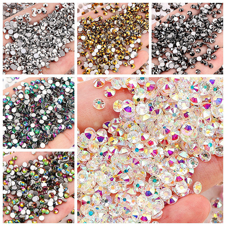 1440pcs Glass Flat Back Rhinestones SS3 SS10 SS16 SS20 For Nails Art Tumblers Crafts Glass Rhinestones SS16