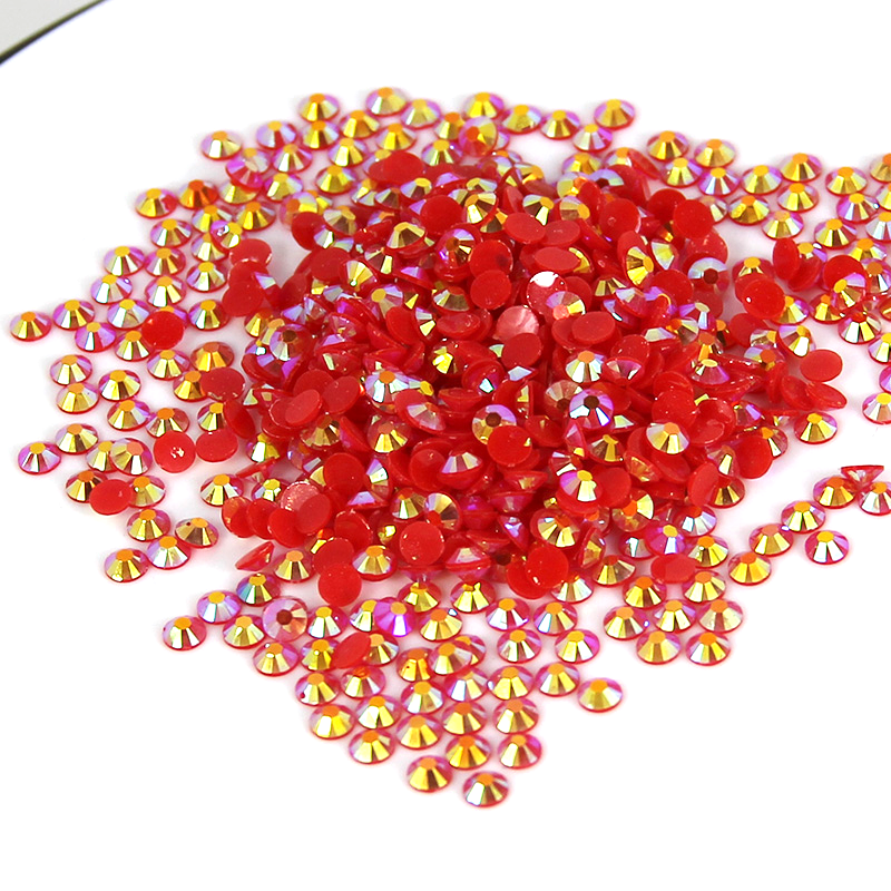 Flat Back 2mm 3mm 4mm 5mm 6mm Resin Rhinestones Glue On Transparent Glass Rhinestones Bulk