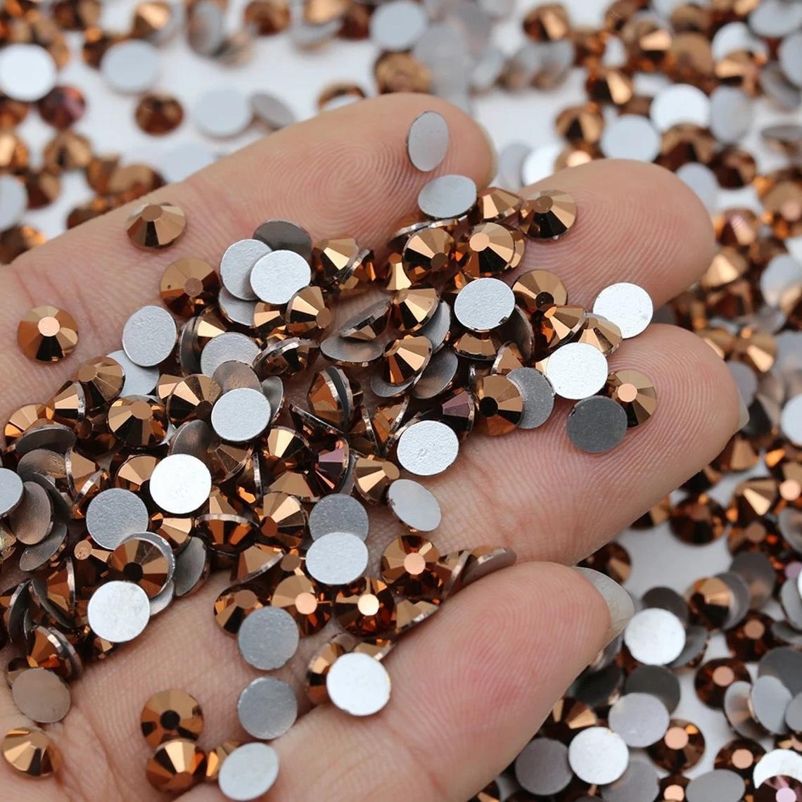 Wholesale SS16 High Quality Flat Back Non Hotfix Diamond Glue On Glass Rhinestones Bulk