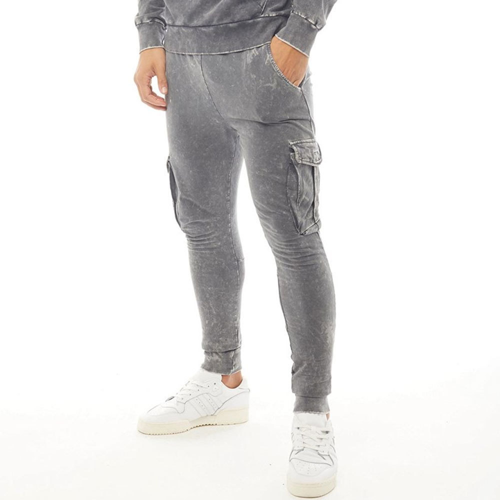 Custom Stacked Joggers Sets Embroidery Patches Acid Wash Tracksuits High Quality Durable Material Acid Wash Tracksuits