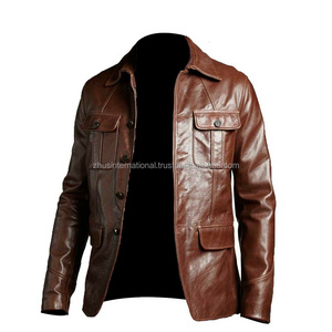 Most Popular Top Quality Custom Men's Leather Jackets Hot Selling Leather Jacket Customized Leather Jacket Zipper Design