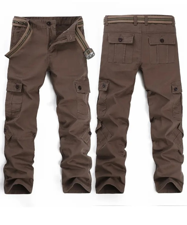 Factory Direct Custom Cargo Pants For Men's 100% Cotton Multi Pocket Cargo Pants Streetwear Style OEM