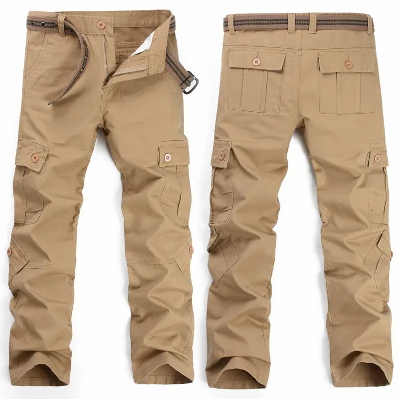 Factory Direct Custom Cargo Pants For Men's 100% Cotton Multi Pocket Cargo Pants Streetwear Style OEM