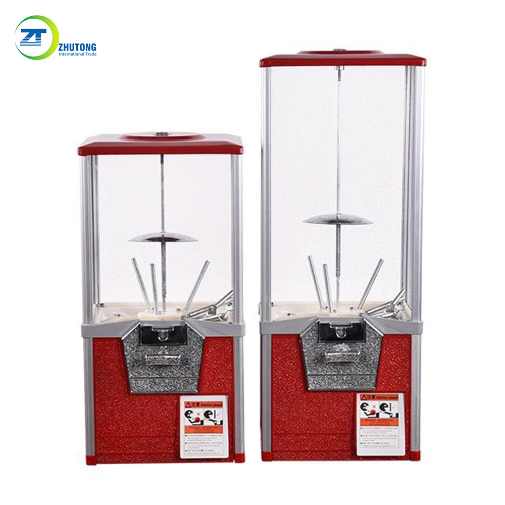 Wholesale Zhutong northern entervending selling 2 inch bulk candy gumball capsule toy red vending machine