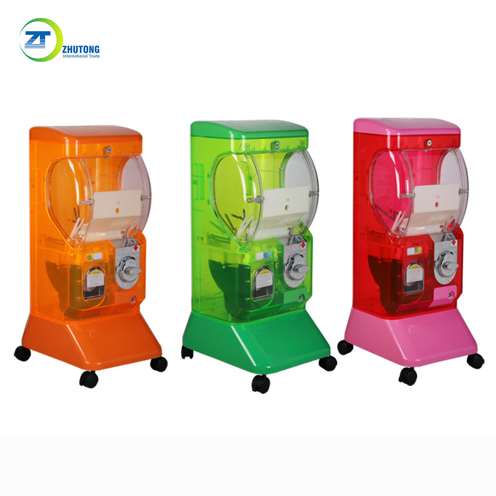 Automatic coin token operated vending machine amusement capsule egg toy gacha rubber bouncy ball crystal vending machine