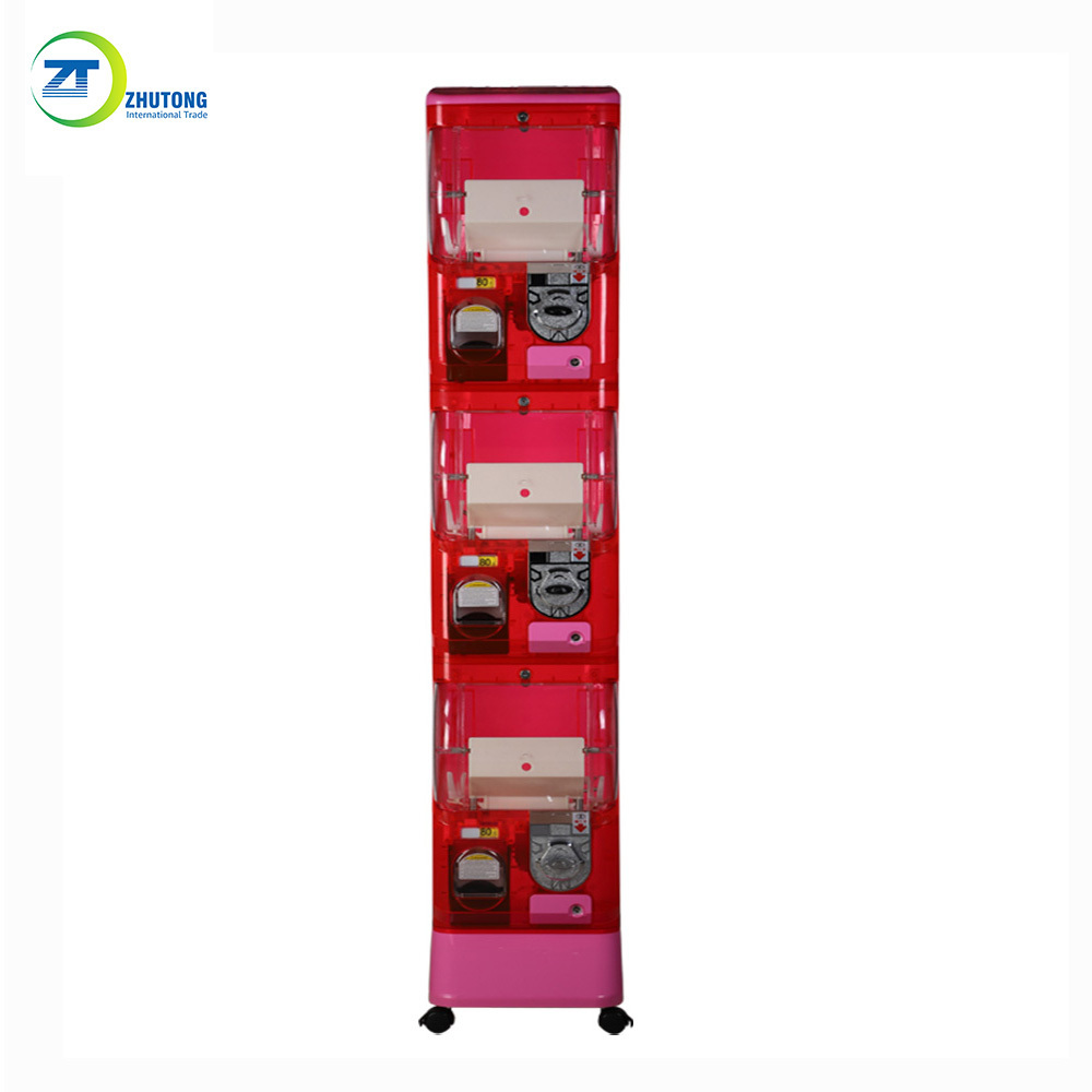 Wholesale Zhutong Three Layer Capsule Toy Machine Gachapon Crystal Vending Machine for Market