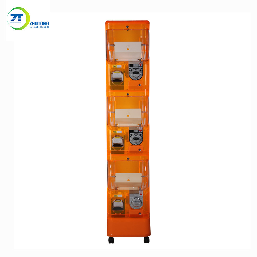 Wholesale Zhutong Three Layer Capsule Toy Machine Gachapon Crystal Vending Machine for Market