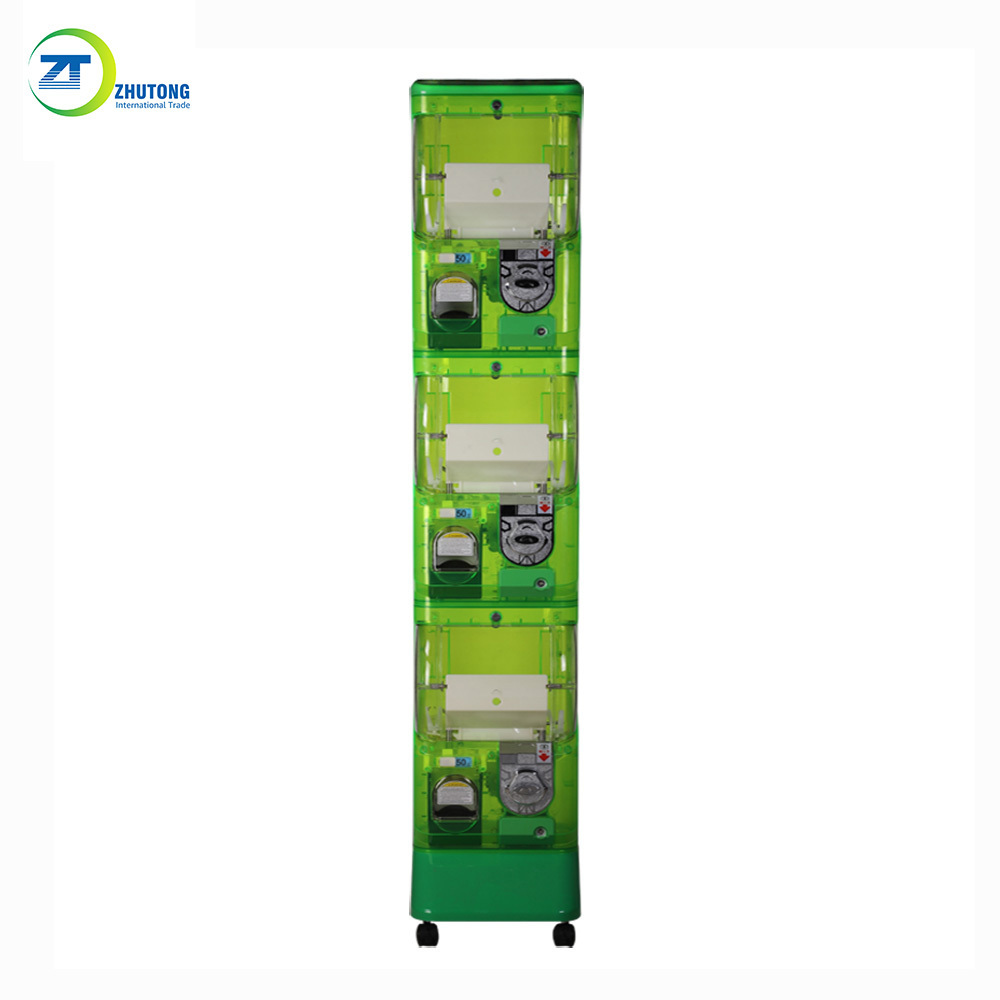 Wholesale Zhutong Three Layer Capsule Toy Machine Gachapon Crystal Vending Machine for Market