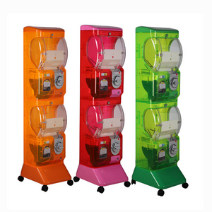 Cheap Price two layer gumball gashapon toy capsule vending machine automatic crystal funny capsule toy vending machine