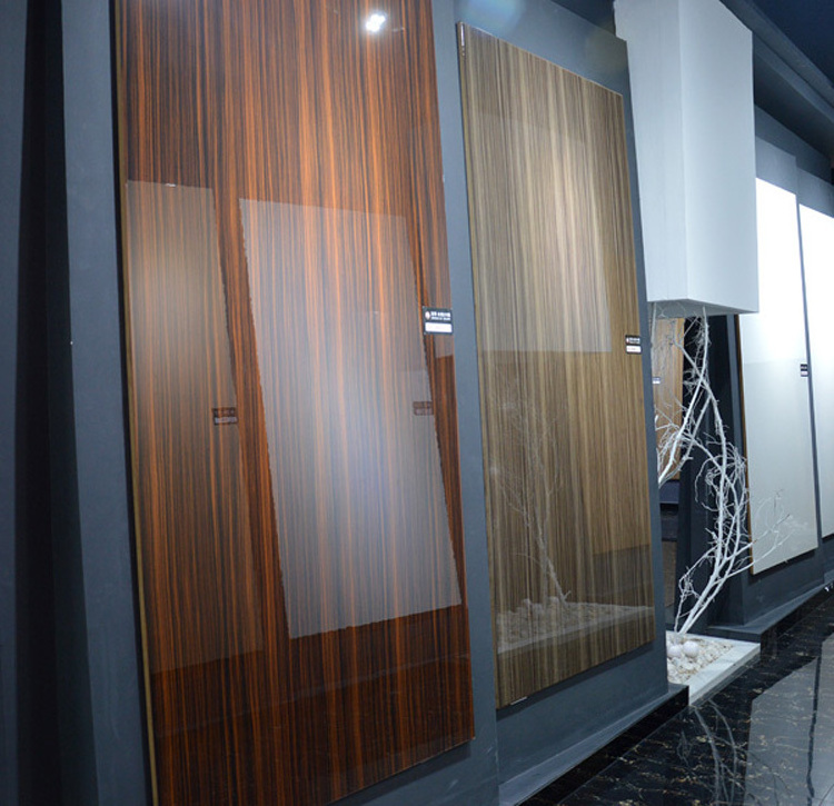 Wood grain veneered mdf board high gloss e0 mdf board