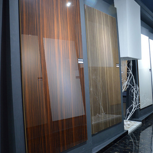 Wood grain veneered mdf board high gloss e0 mdf board