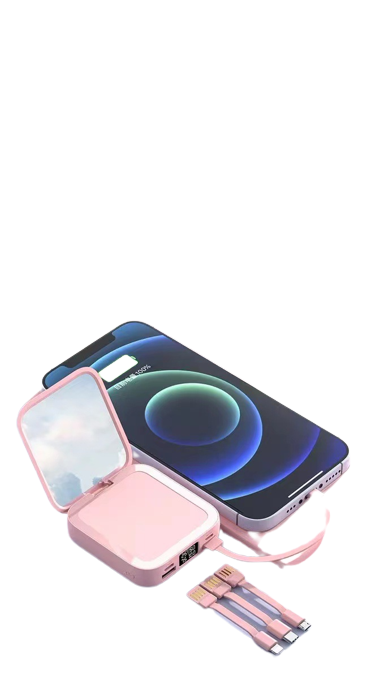 3300mah mini pocket powerbanks charger with makeup mirror emergency powerbank diamond case 5000mah phone power bank