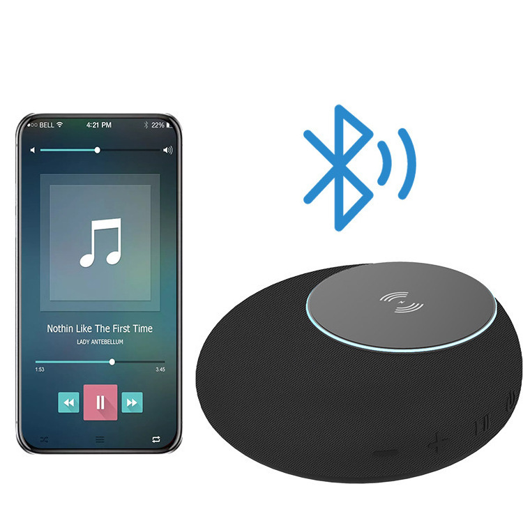 5w fast wireless charging mobile phone slim portable 2 in 1 magnetic charger bluetooth speaker