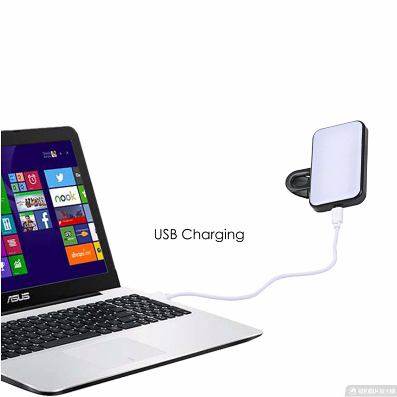 Universal USB Rechargeable Led Fill Light Clip on Laptop Mobile Phone Portable Small Rectangle Mini Selfie Light