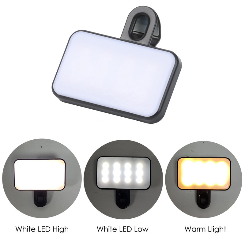 Universal USB Rechargeable Led Fill Light Clip on Laptop Mobile Phone Portable Small Rectangle Mini Selfie Light