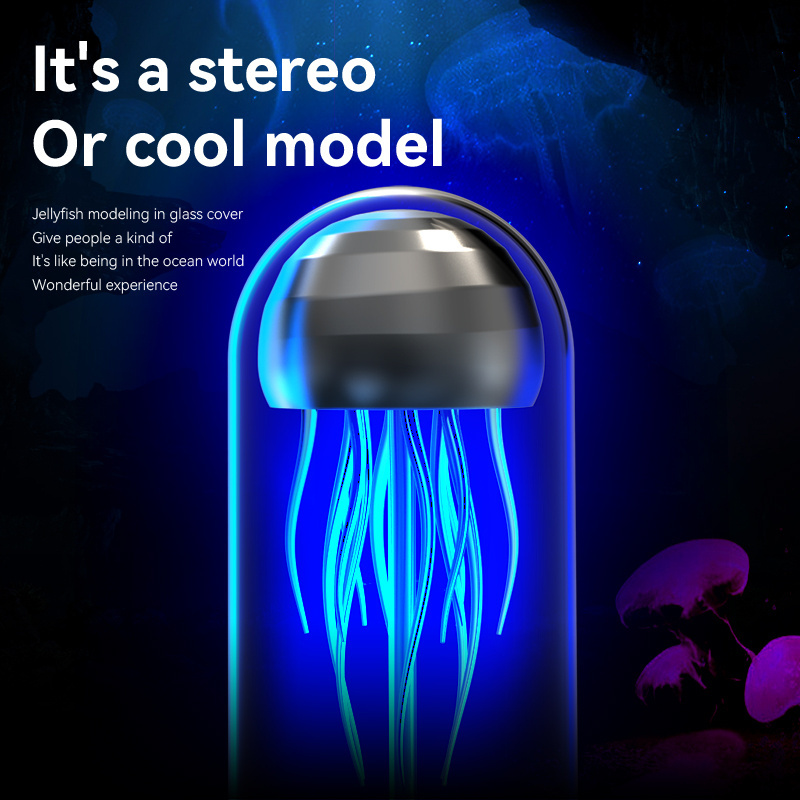 New Creative Jellyfish BT Speakers Colorful Lamp Audio Music Player Box Mini Portable Subwoofer Bedroom Desk RGB Medusa Speaker