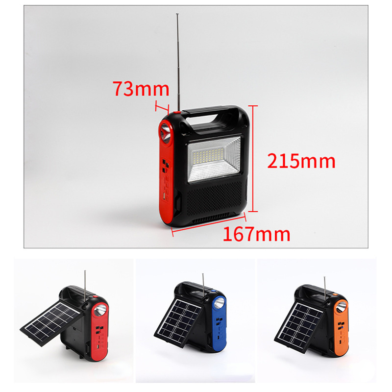 Portable Outdoor Speakers Flashlight Torches Fm Radio USB Solar Charging Music Player TF Card Solar BT Speaker