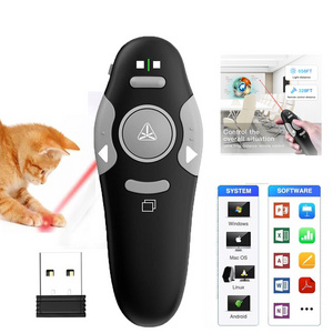 Wireless 2.4G RF Presenter Page Turning Remote Control Air Mouse PowerPoint Clicker PPT Presentation Red Laser Pointer