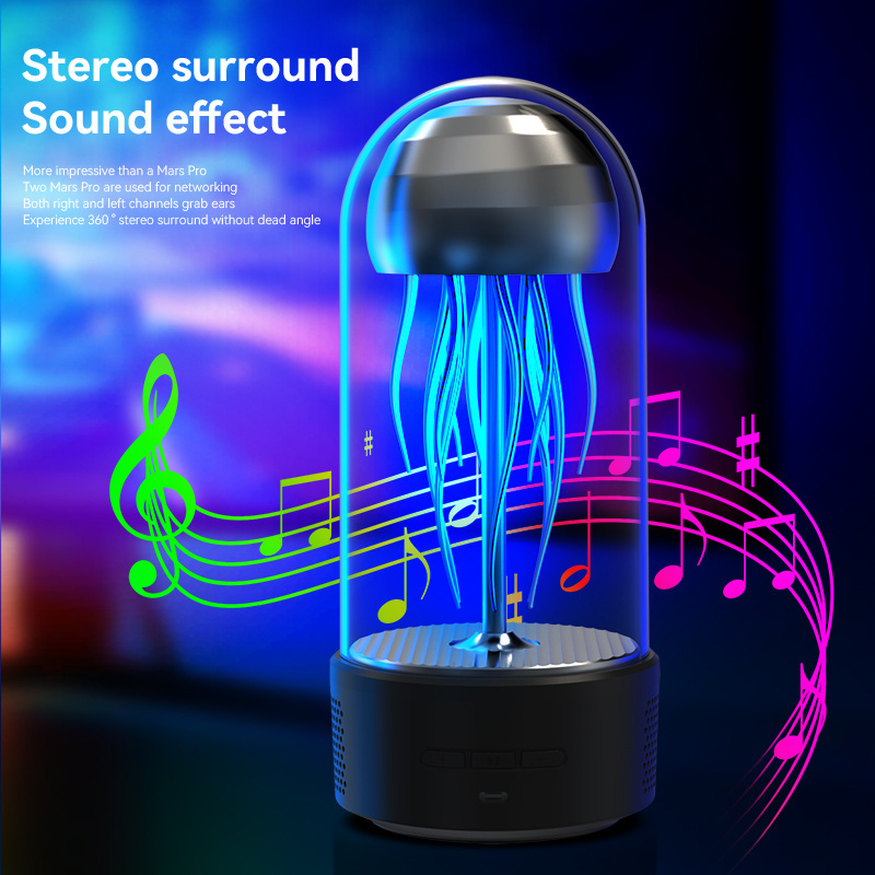 New Creative Jellyfish BT Speakers Colorful Lamp Audio Music Player Box Mini Portable Subwoofer Bedroom Desk RGB Medusa Speaker