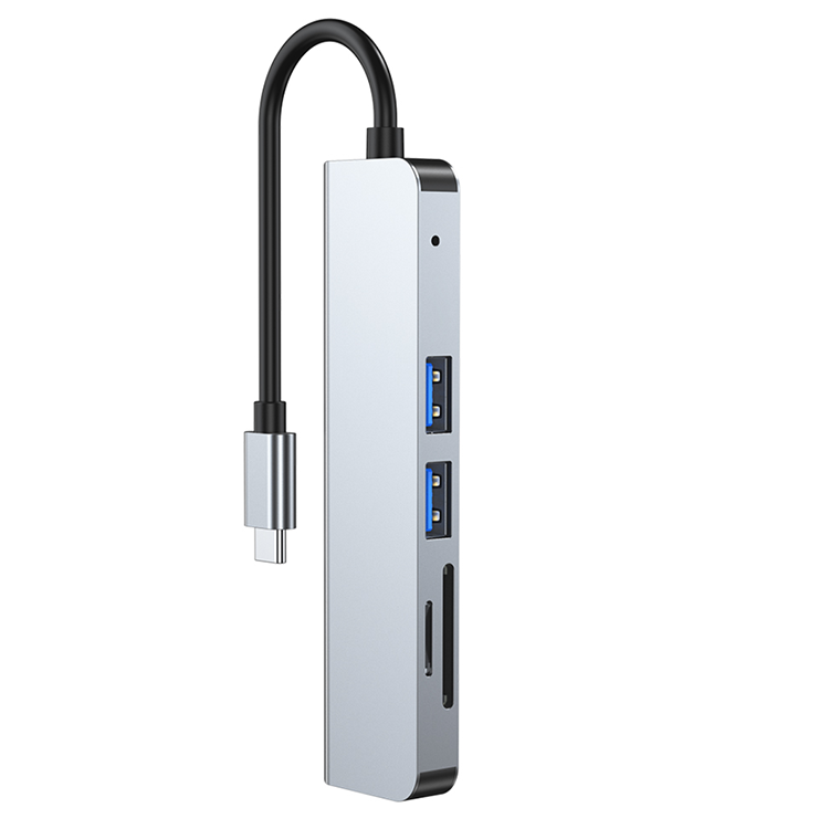 4-in-1 Aluminum Portable USB C 3.0 Por Hubs Docking Station Thunderbolt with USB 2.0 Fast Charging in Stock!