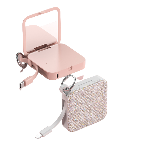 3300mah mini pocket powerbanks charger with makeup mirror emergency powerbank diamond case 5000mah phone power bank