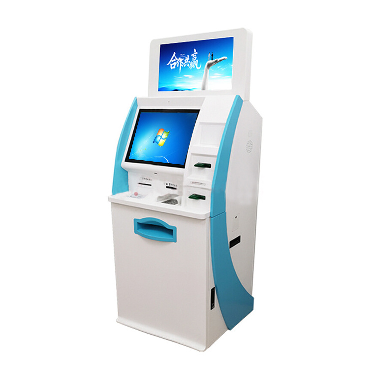 China OED factory sale self service kiosk machine with card reader double screen kiosk bank  ATM machine