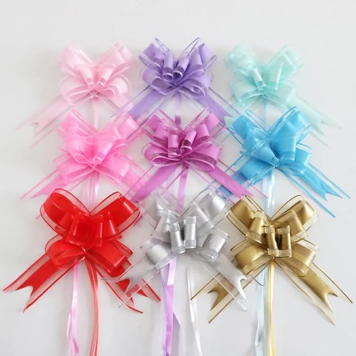 New Arrival Wedding Accessories Ribbons Gift Ribbon Pull Bow Gift Wrapping Material Christmas Gifts Ornament Organza Ribbon Bow